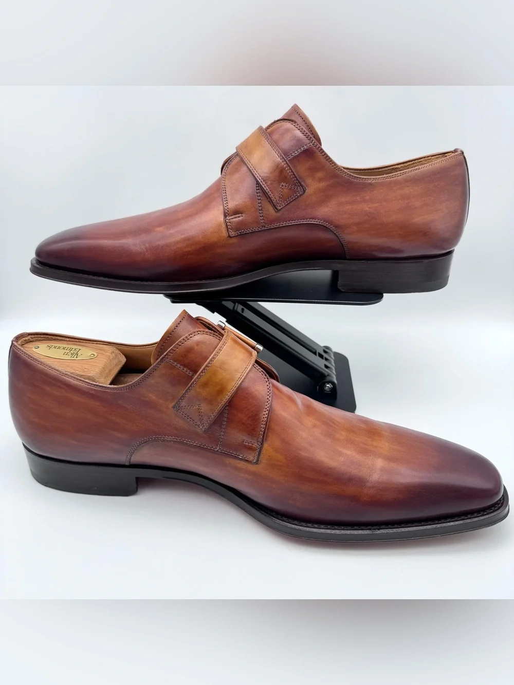 Magnanni Marco II Monk Strap Oxford Brown Cuero Leather Men 11 M Made In Spain